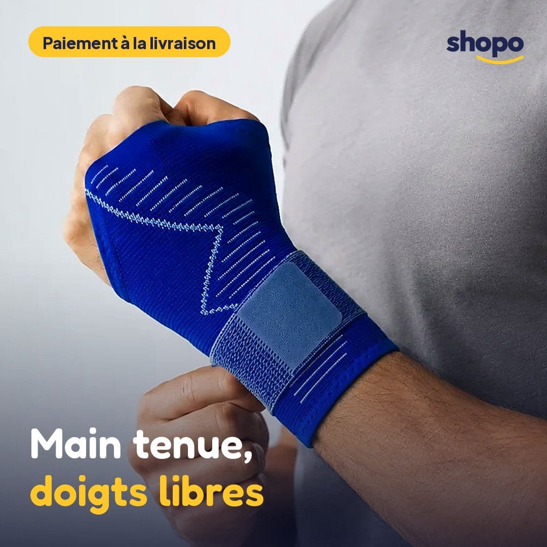Support main et poignet bleu avec bande de serrage, photo 1
