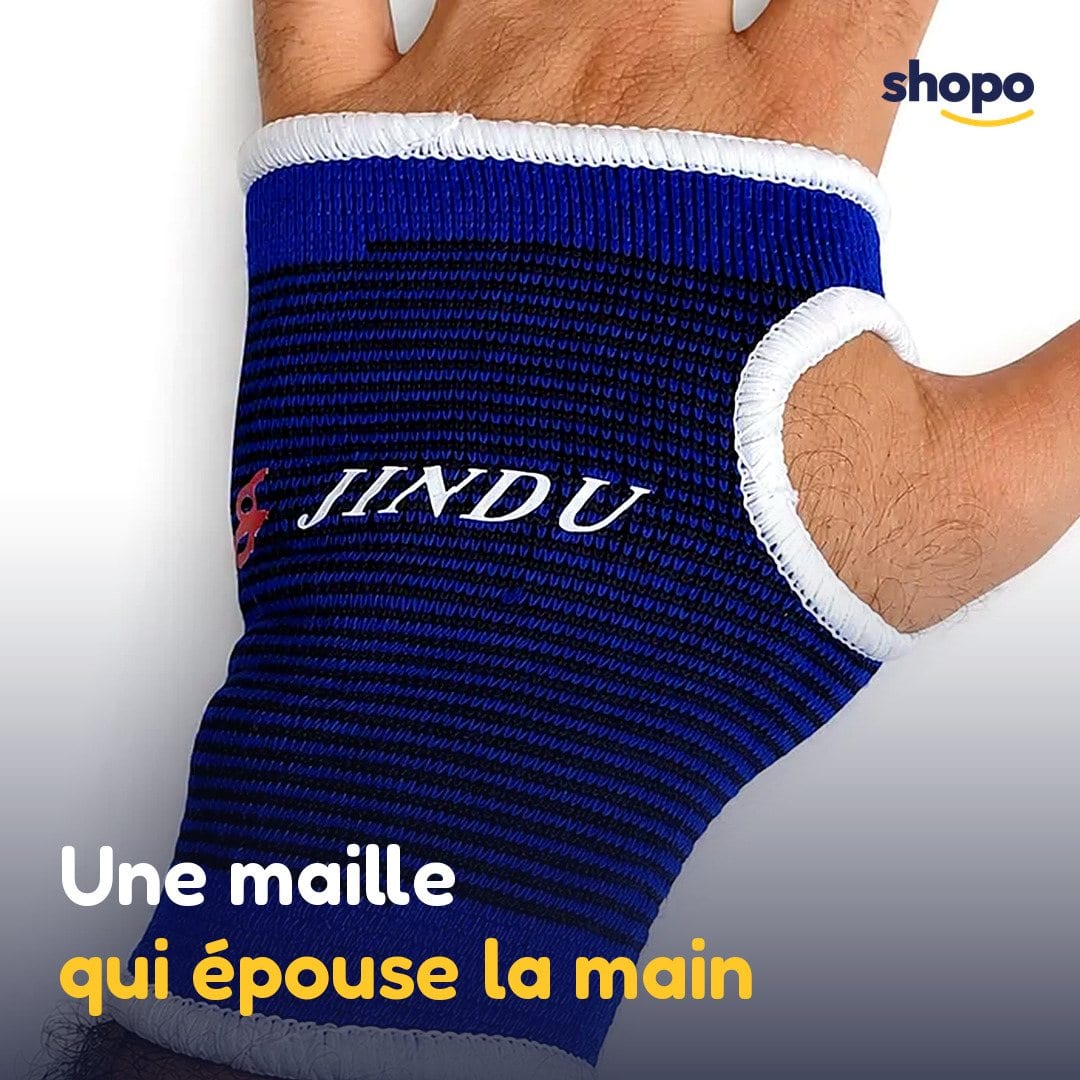 Support de paume et poignet bleu, doigts libres, photo 5