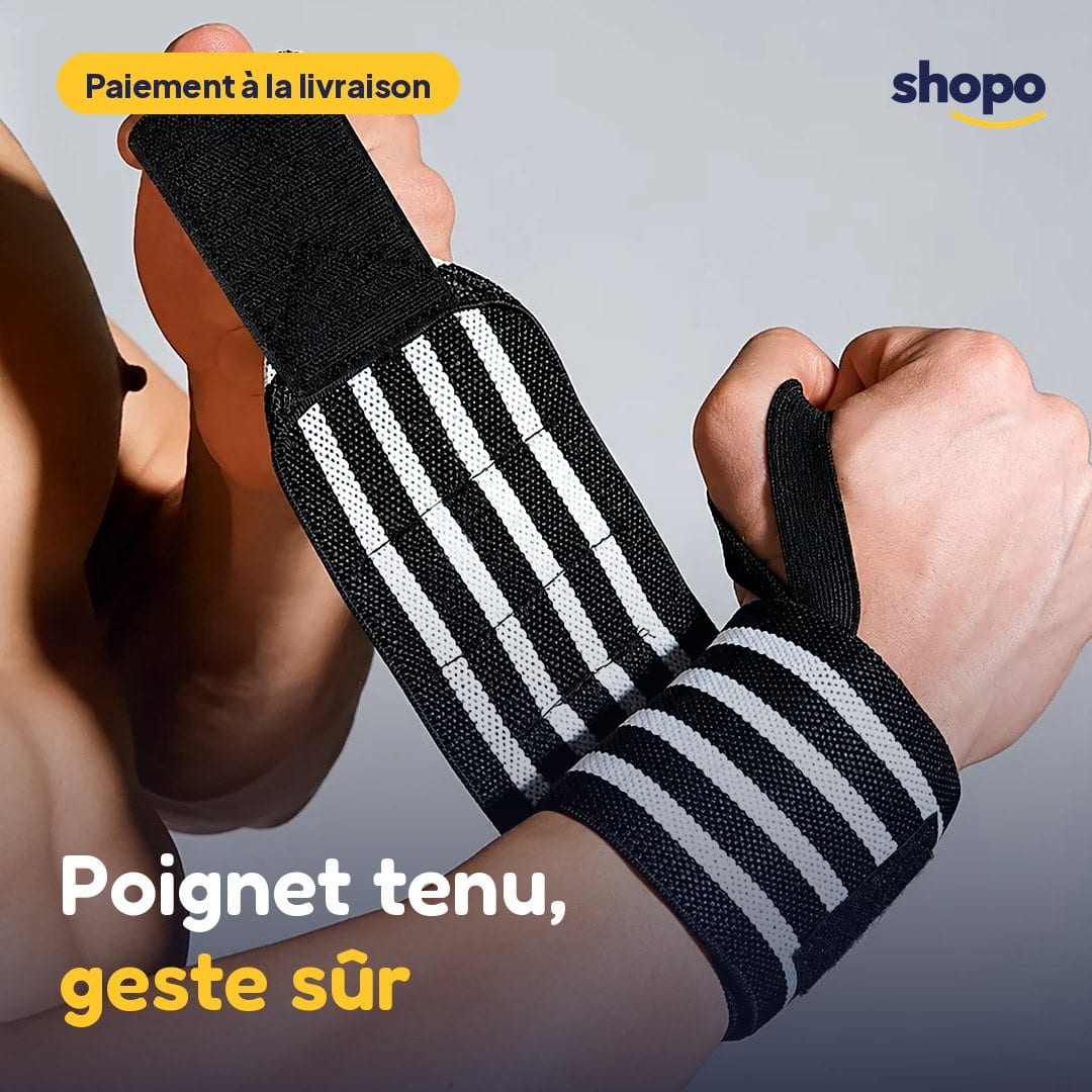 Support poignet élastique JINGBA, noir et blanc, photo 1
