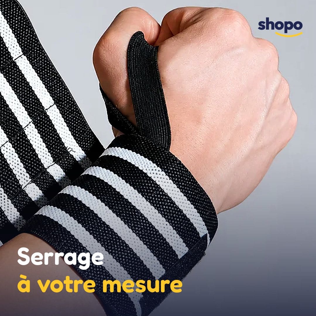 Support poignet élastique JINGBA, noir et blanc, photo 5