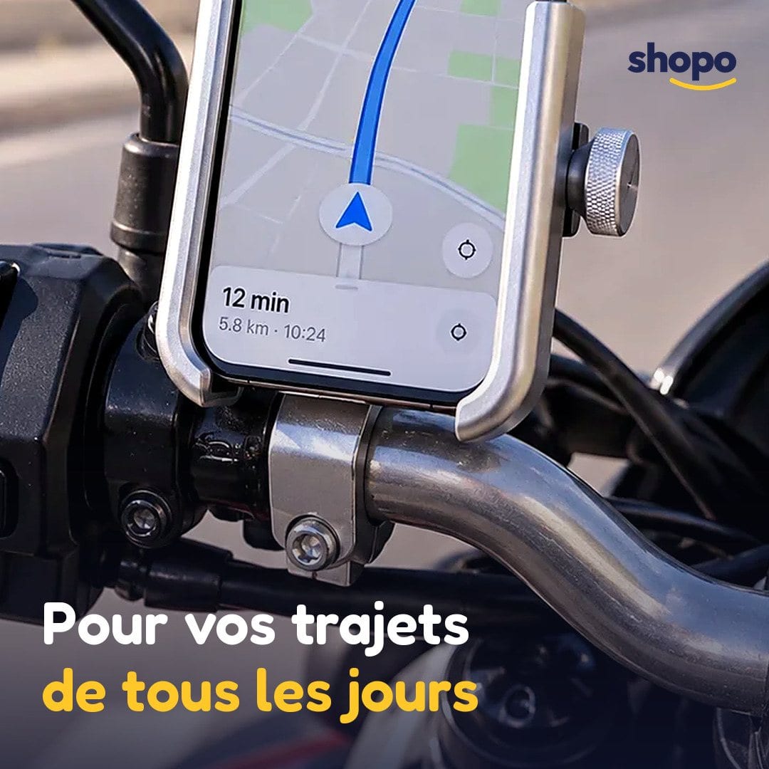 Support téléphone pour moto avec fixation réglable, photo 5