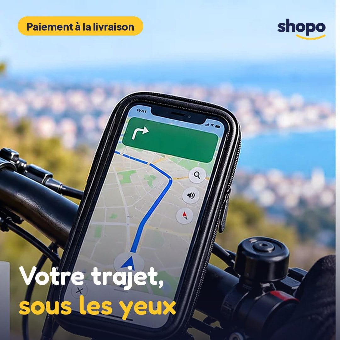 Support téléphone pour guidon de vélo avec pochette, photo 1