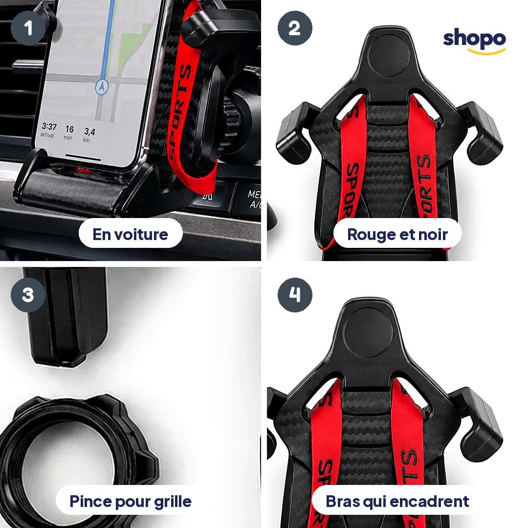 Support téléphone voiture pour grille d'aération, photo 3