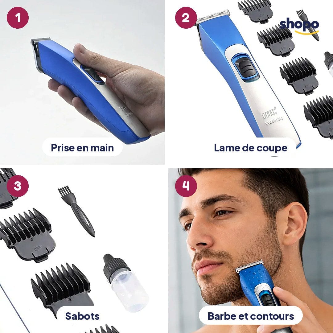 Tondeuse HTC AT-129 lavable cheveux et barbe, photo 3