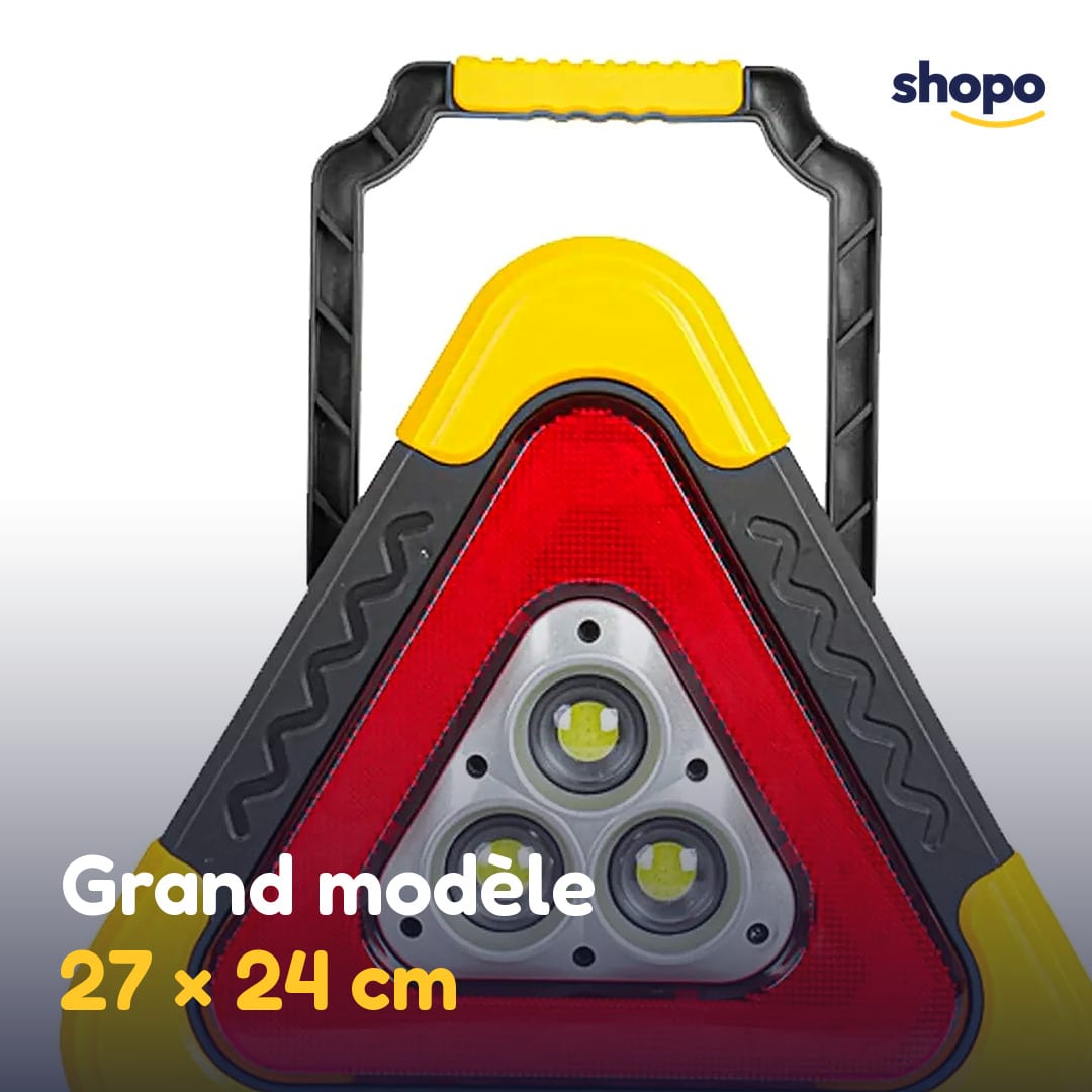 Triangle de signalisation lumineux LED et lampe de travail, photo 5
