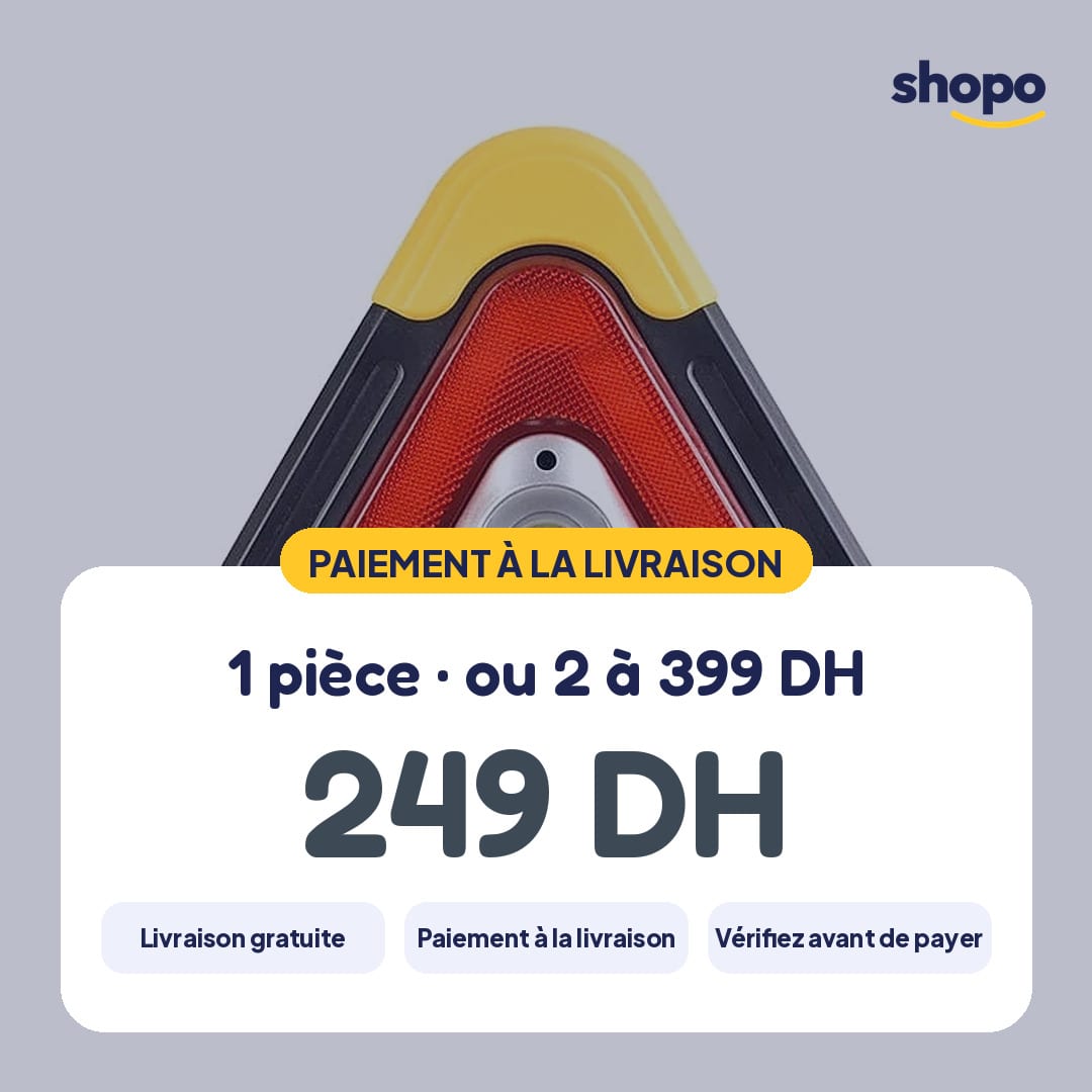 Triangle de signalisation lumineux LED et lampe de travail, photo 6