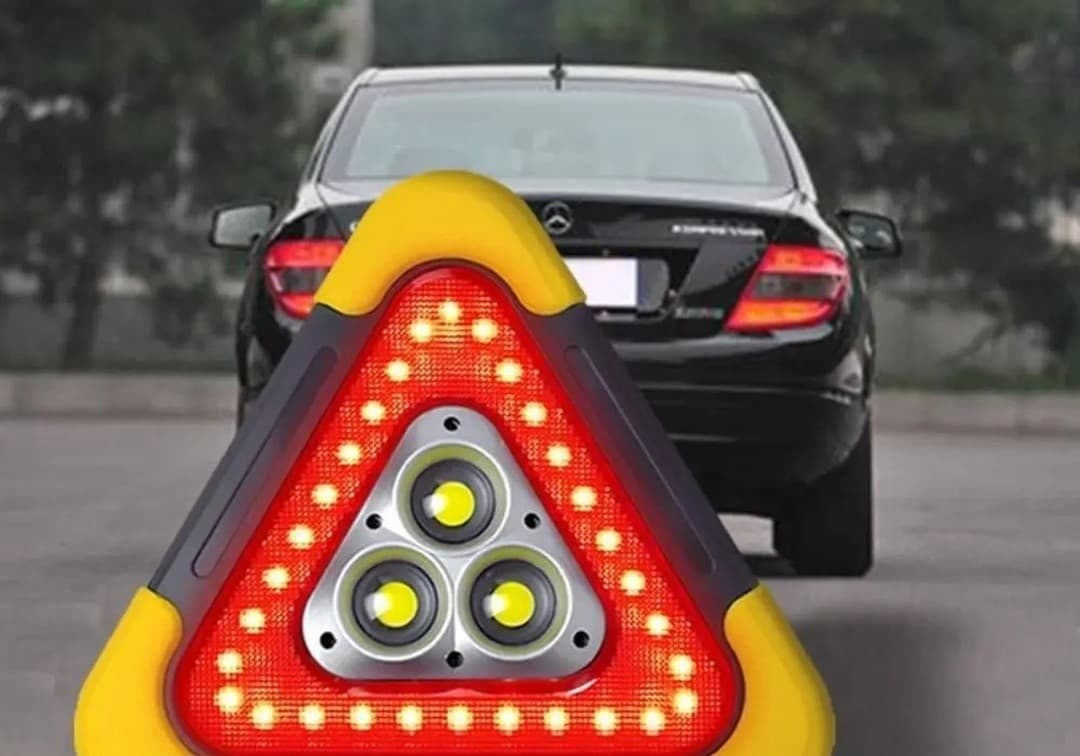 Triangle de signalisation lumineux LED et lampe de travail