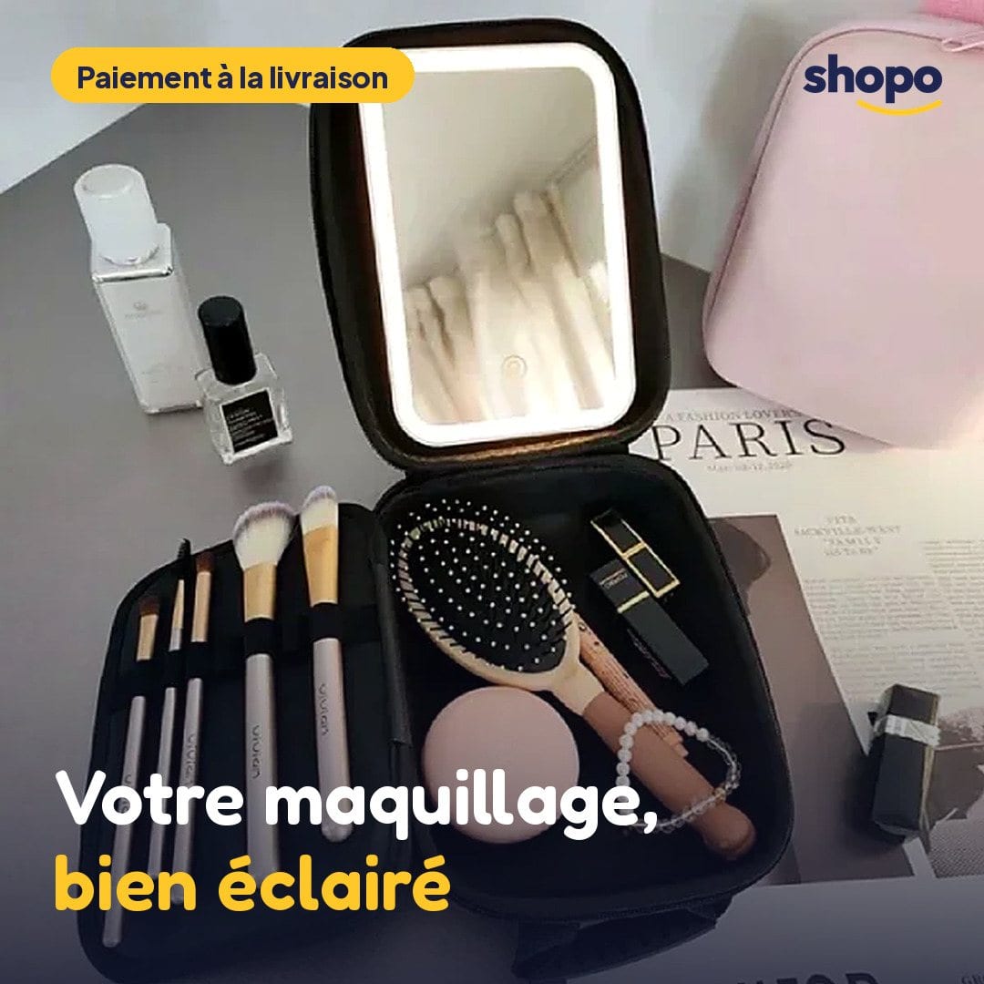Trousse de maquillage avec miroir LED intégré, photo 1