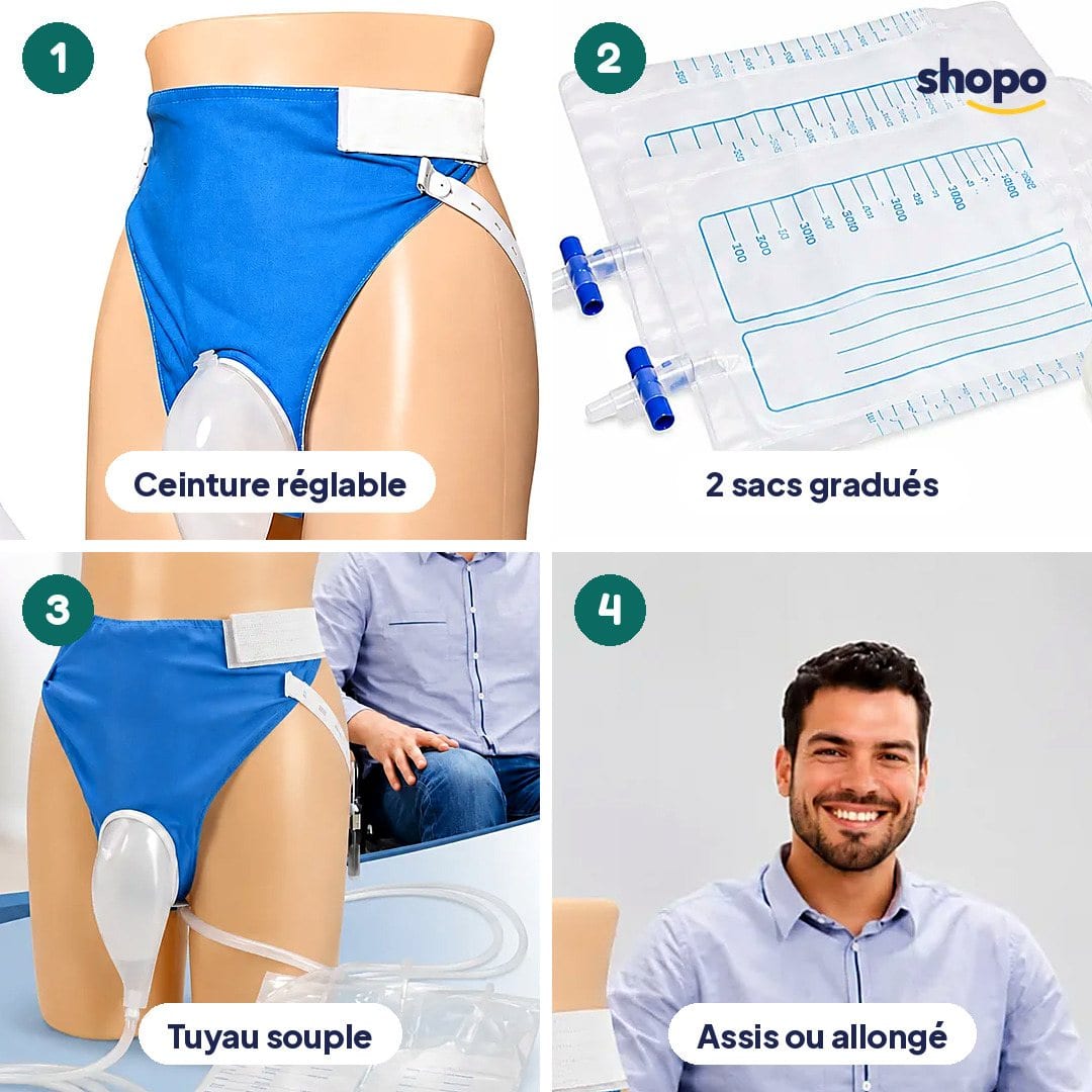 Urinal portable homme avec ceinture et 2 sacs, photo 3